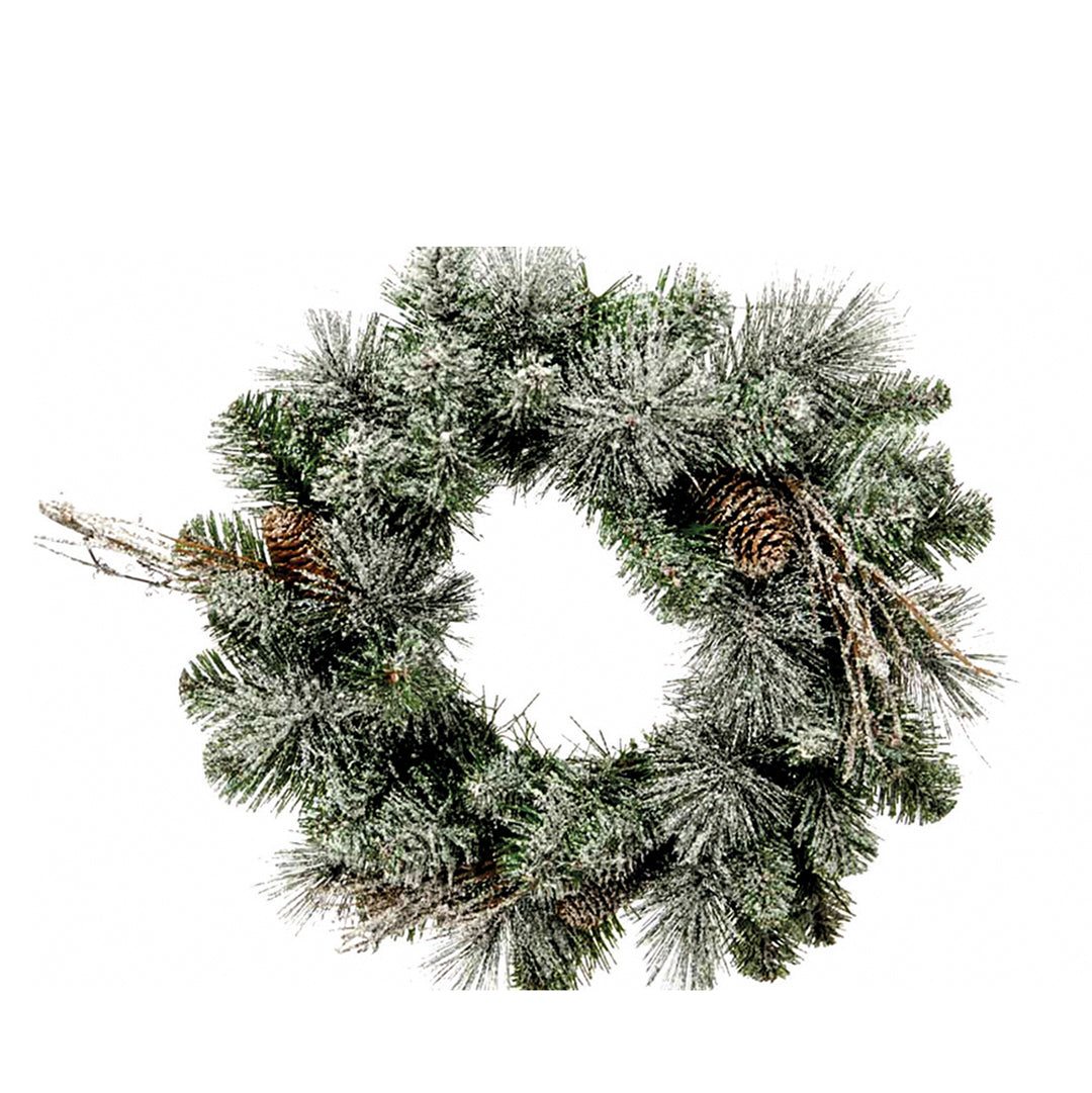 Corona con Neve 88 rami • 50 cm