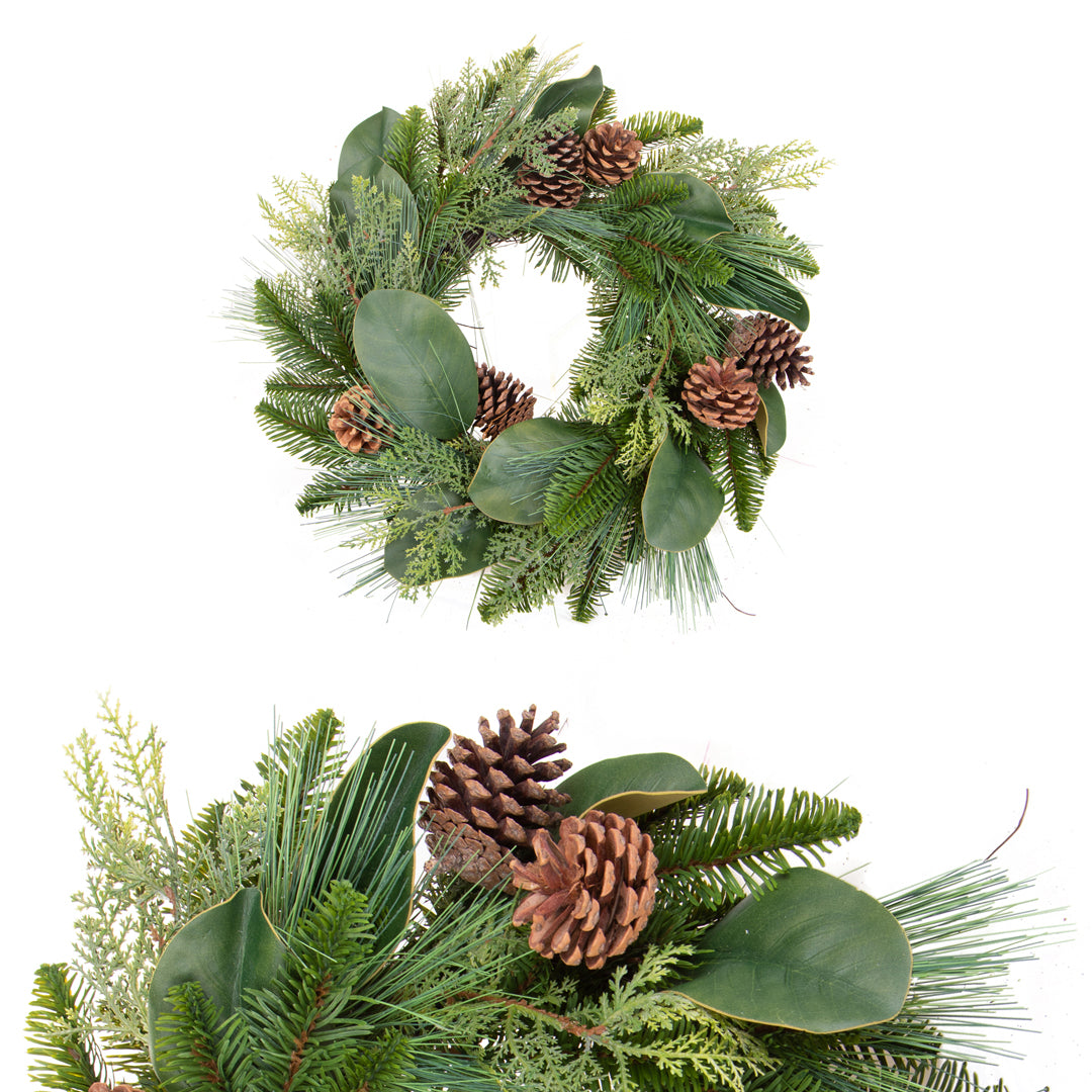 Ghirlanda con pino verde • 46 cm