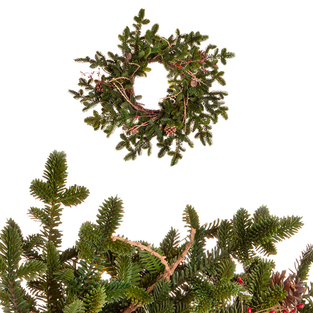 Corona con pino normandiana • 55 cm