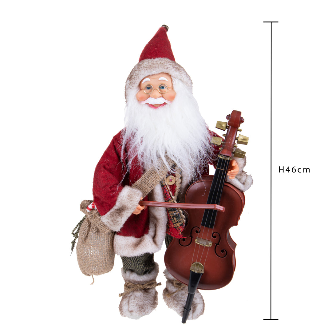 Babbo natale contrabbasso con musica e movimento • 46 cm
