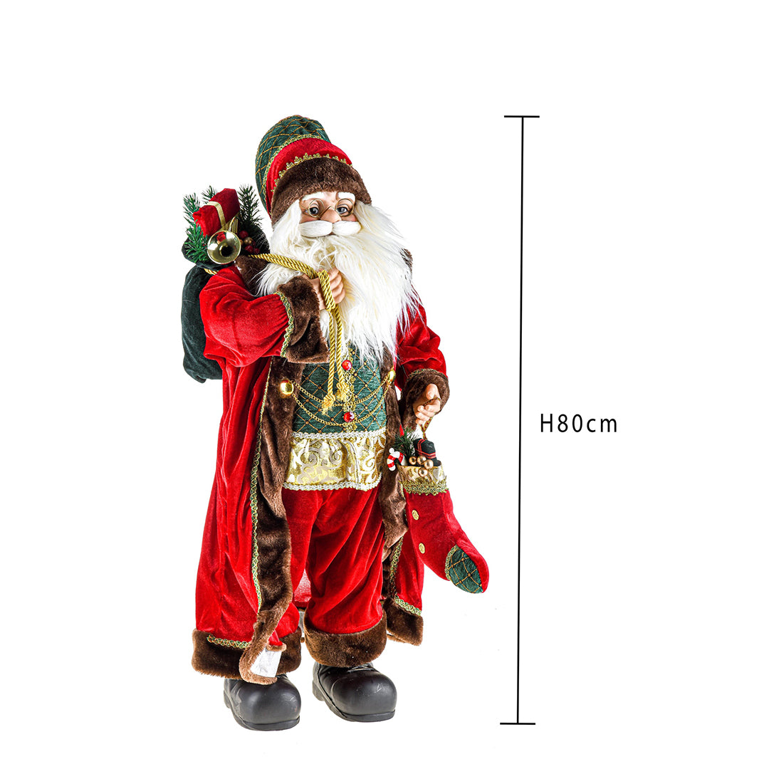 Babbo natale con gilet verde • 80 cm