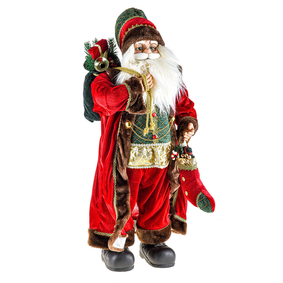 Babbo natale con gilet verde • 80 cm