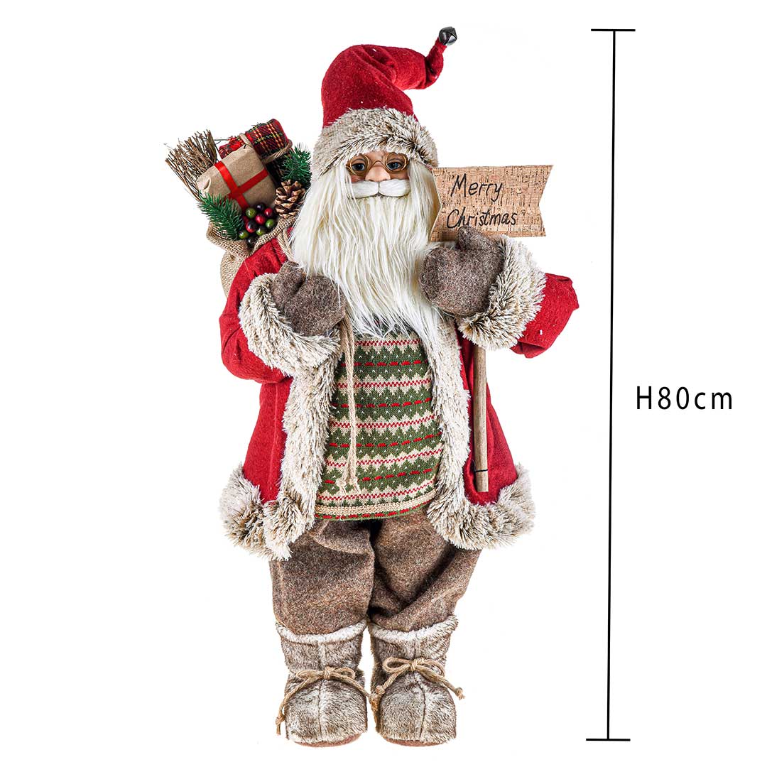 Babbo Natale 80 Cm con Merry Christmas • 35,5 cm