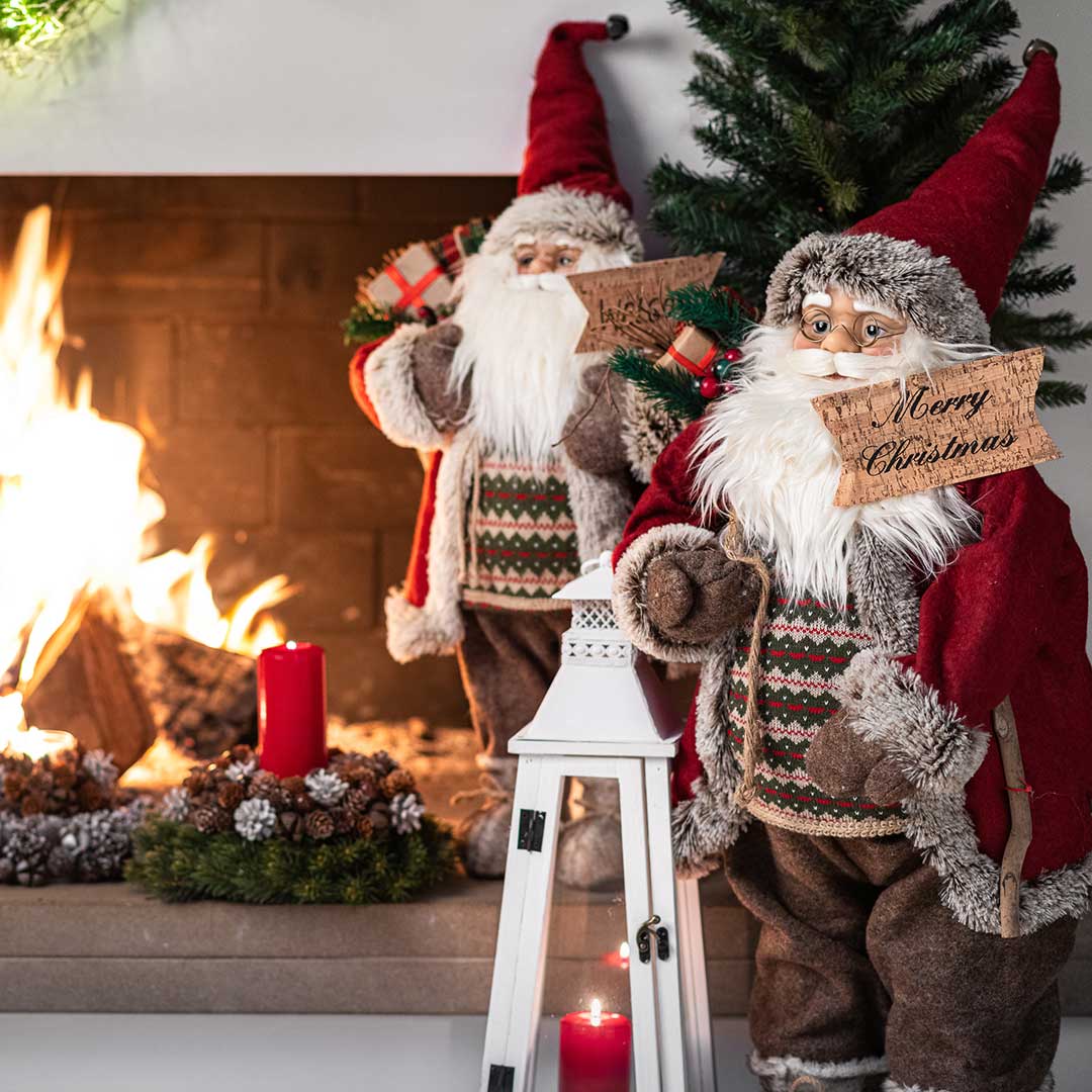 Babbo Natale 80 Cm con Merry Christmas • 35,5 cm