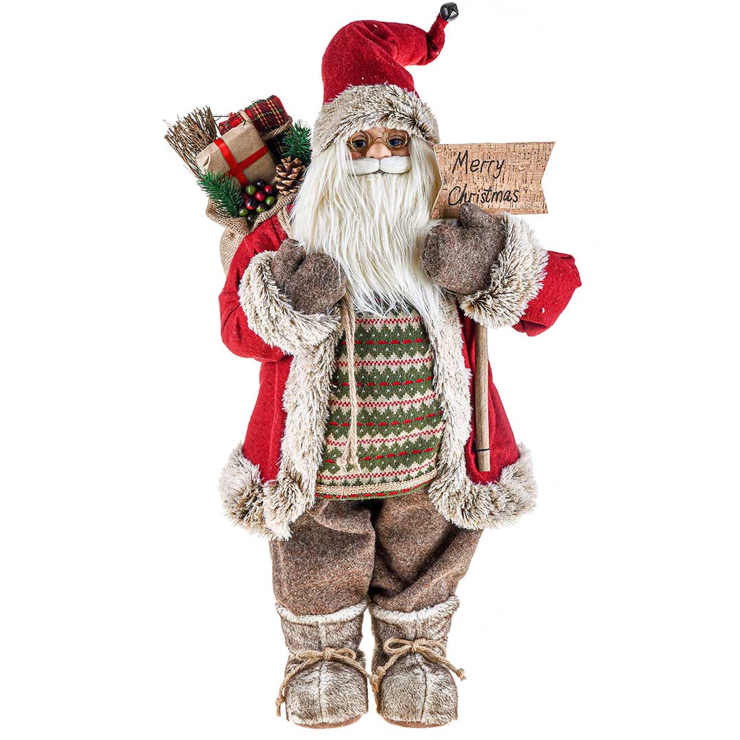 Babbo Natale 80 Cm con Merry Christmas • 35,5 cm