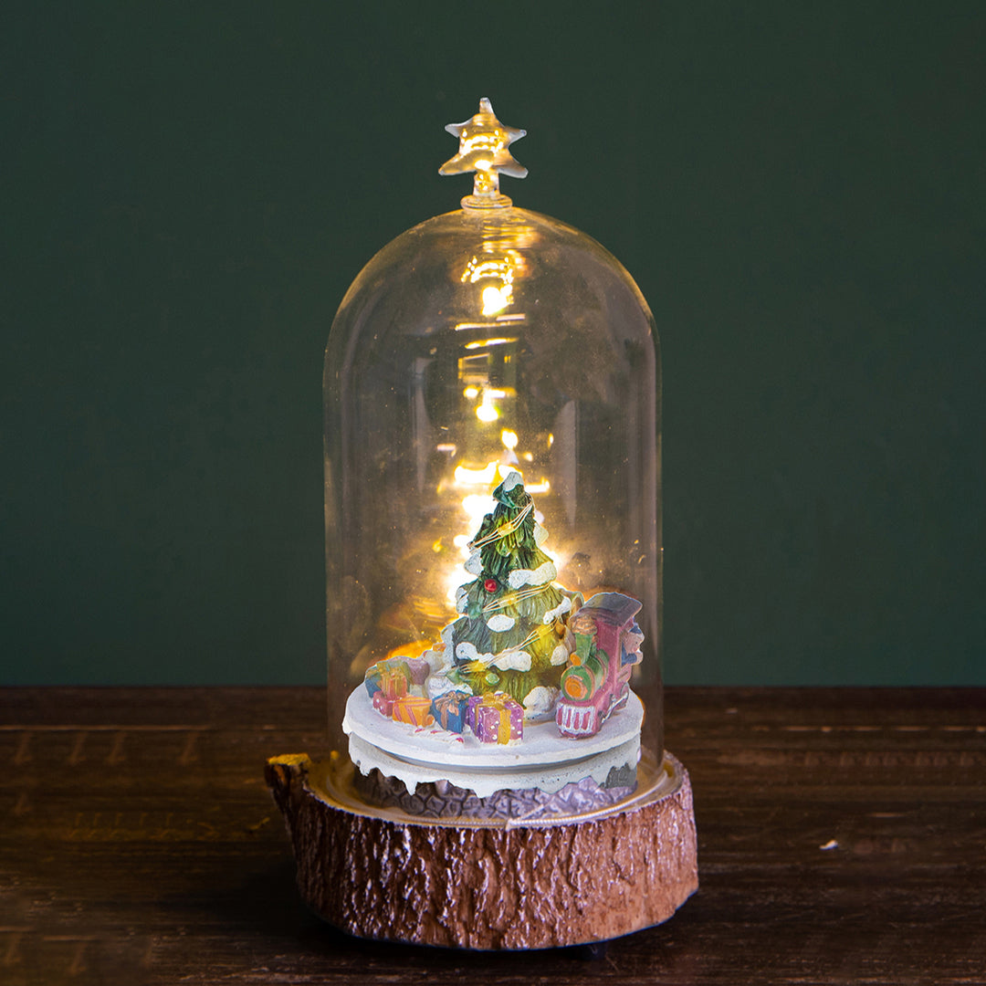 Albero trenino movimento luci e musica • 23 cm