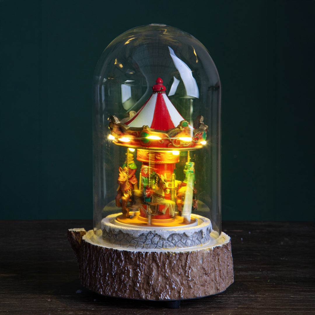 Giostra natalizia luci con movimento e musica • 23,1 cm