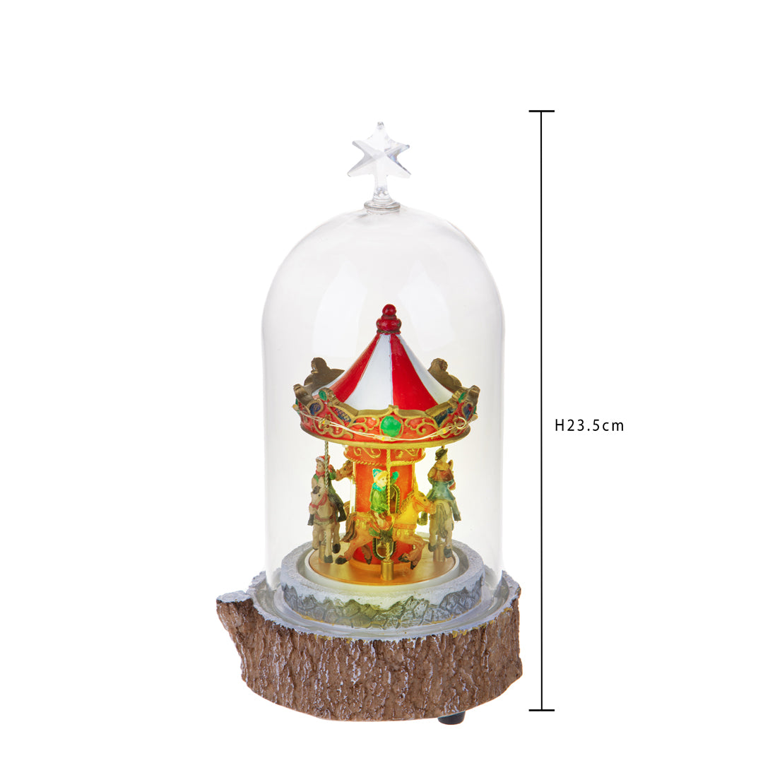 Giostra natalizia luci con movimento e musica • 23,1 cm