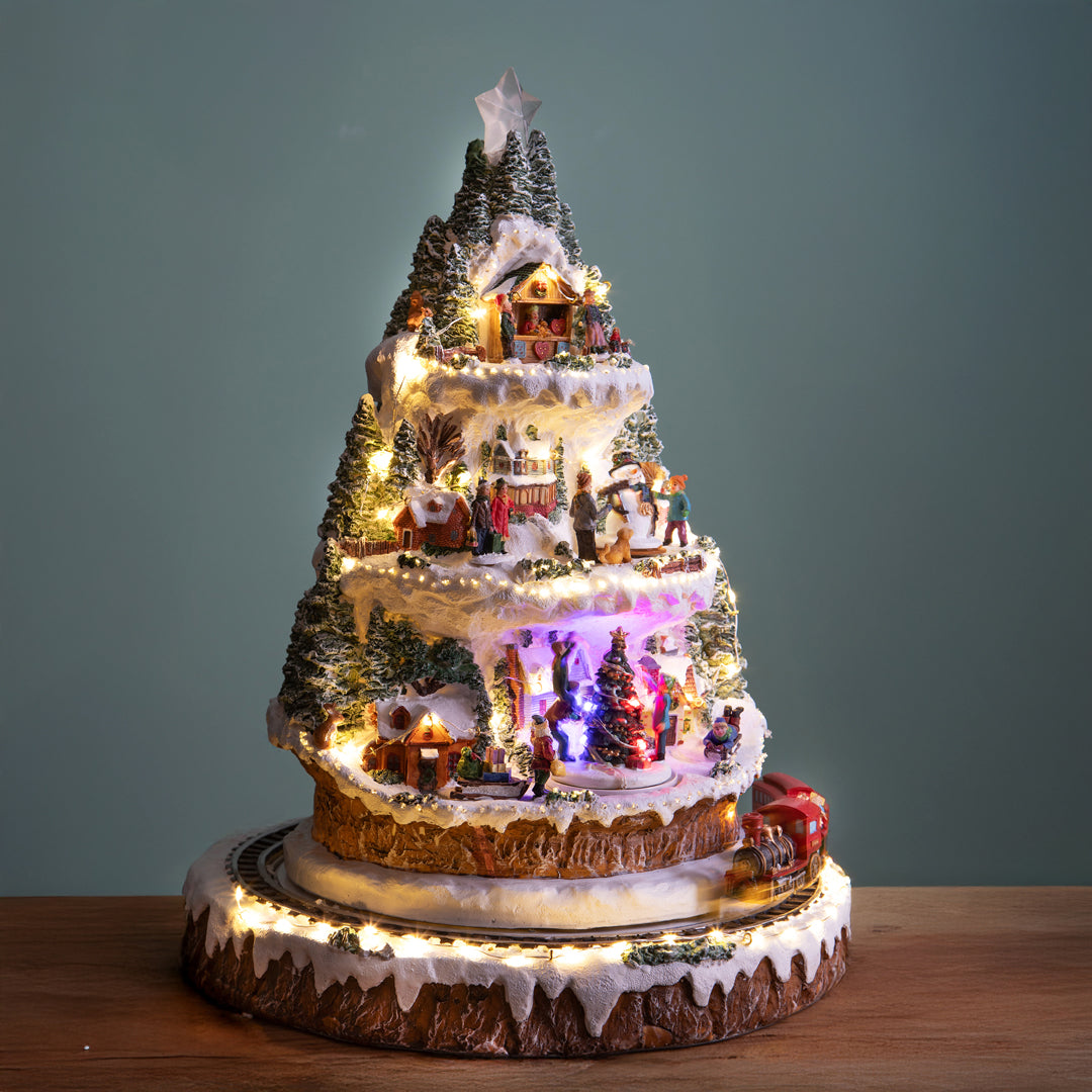 Paesaggio 48,5 con Treno Mov+Luc+Mus • 48,5 cm