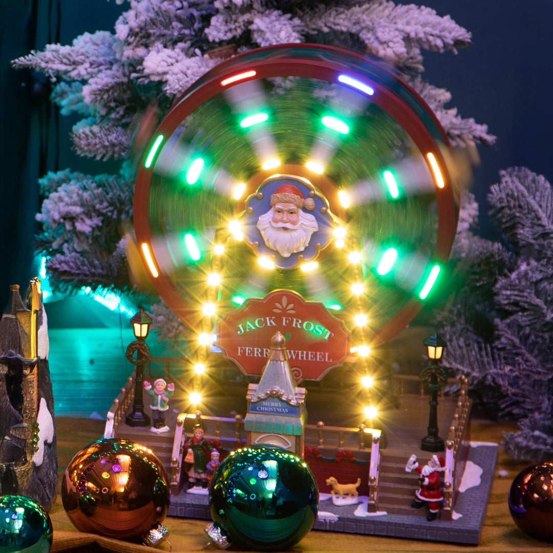 Ruota panoramica natalizio luci movimento e musica • 34 cm
