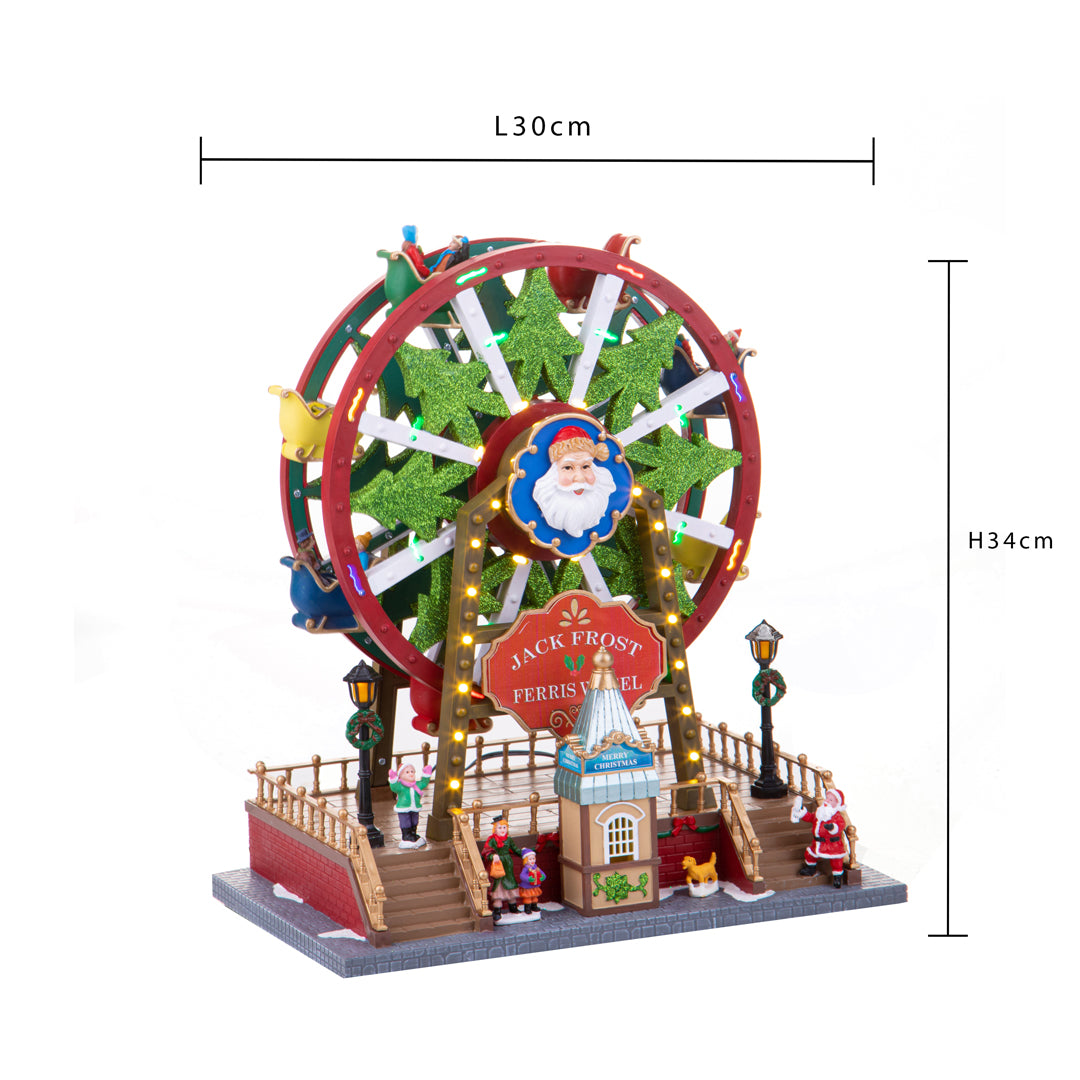 Ruota panoramica natalizio luci movimento e musica • 34 cm