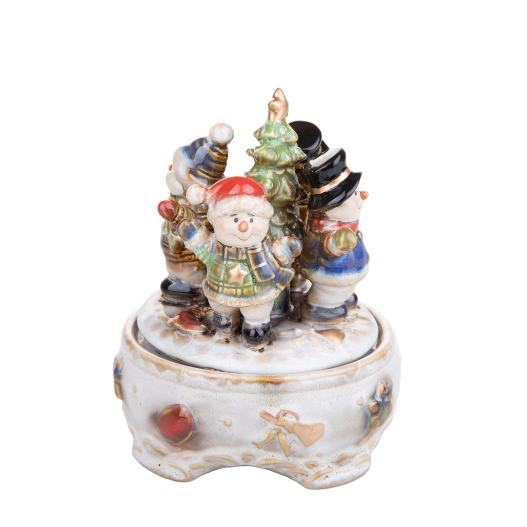 Carillon con pupazzo neve cer. • H 17 cm
