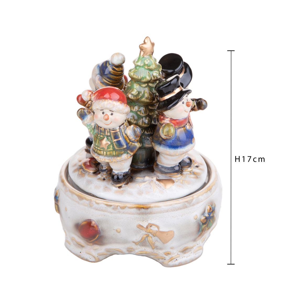 Carillon con pupazzo neve cer. • H 17 cm