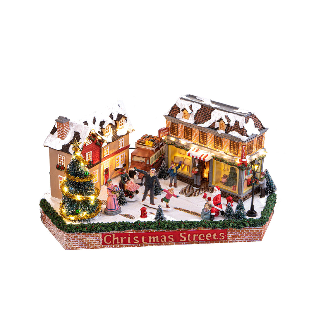 Strada 42,5 cm Babbo natale luci e movimento • 42 cm