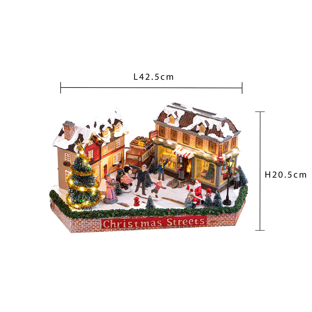 Strada 42,5 cm Babbo natale luci e movimento • 42 cm