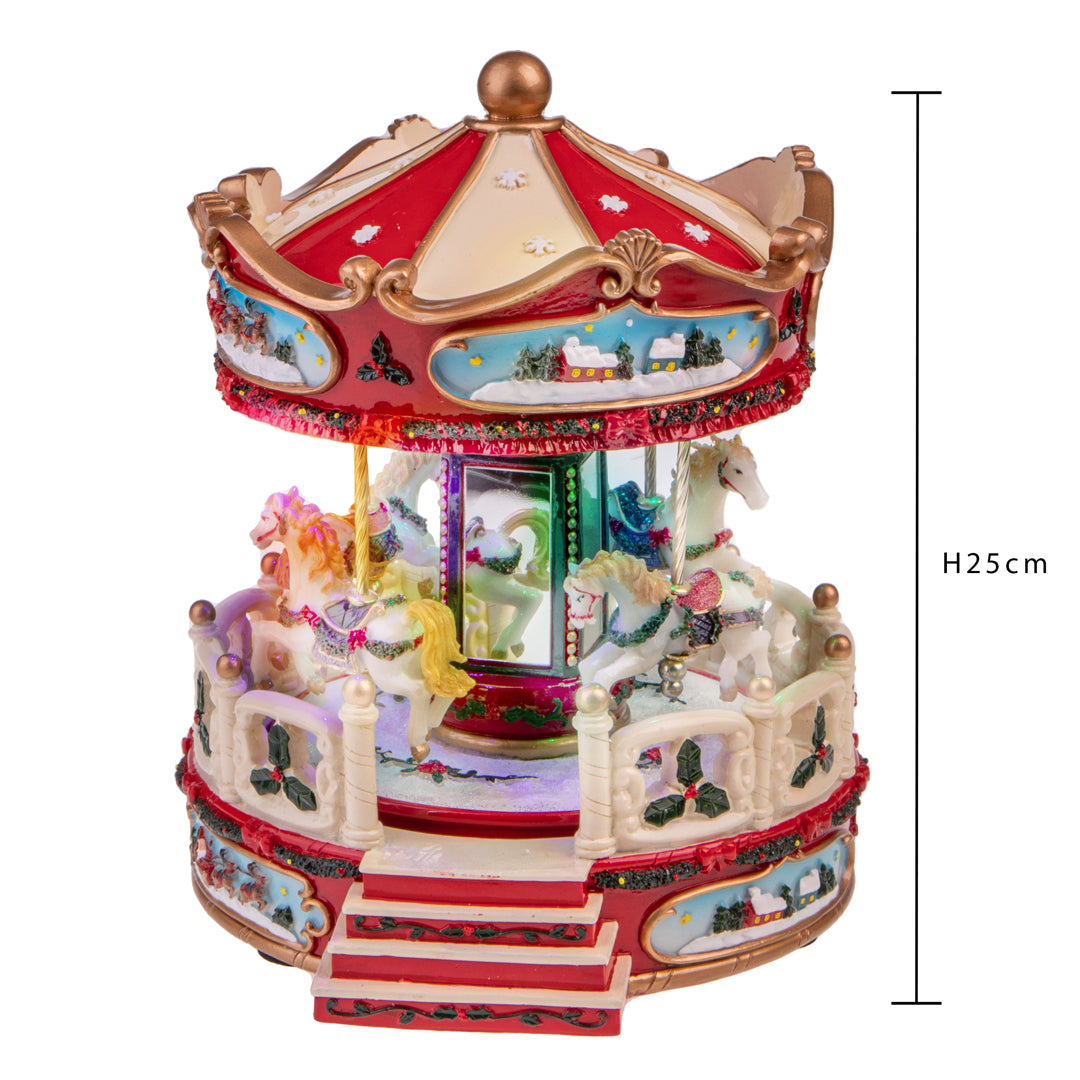 Giostra 21xh25 cm carillon mus-mov-luci • H 25 cm