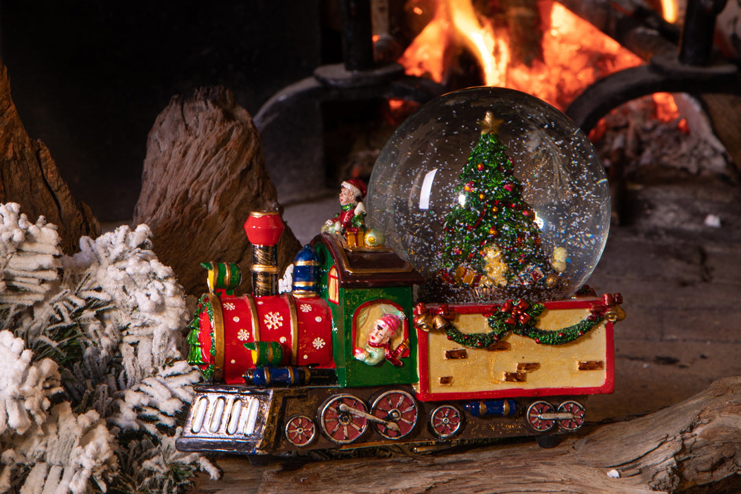 Locomotiva con sfera e carillon • H 21 cm