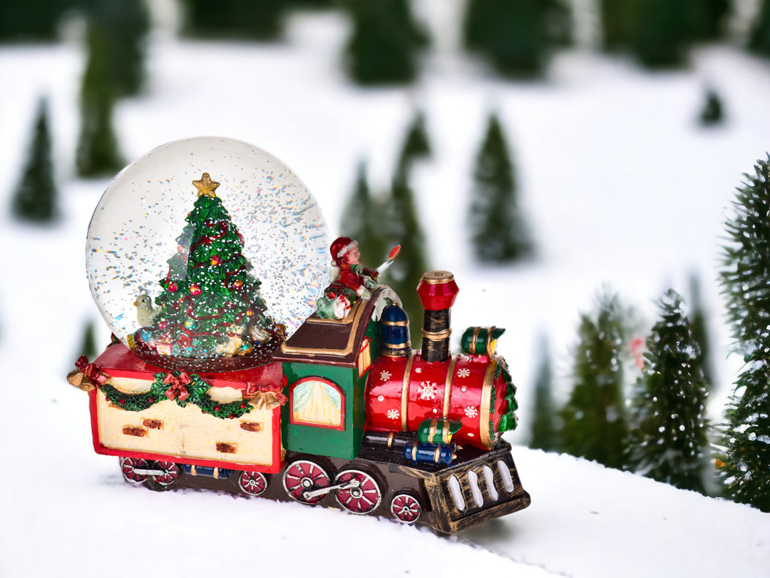 Locomotiva con sfera e carillon • H 21 cm