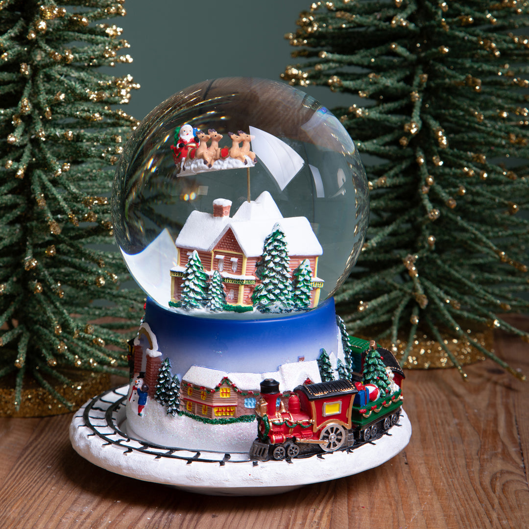 Carillon con treno e slitta • H 16,5 cm