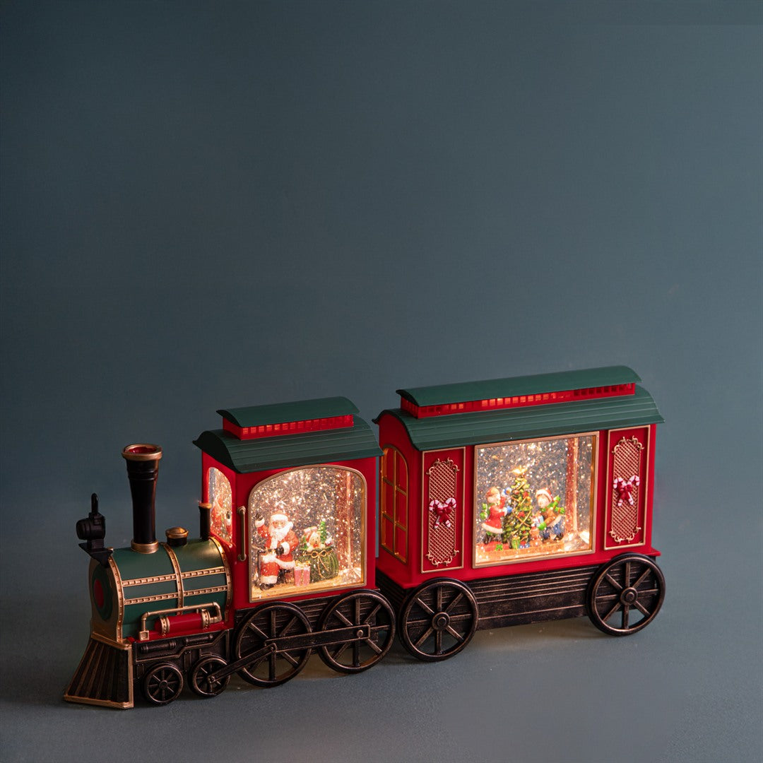 Treno con vagone con santa led+musica • H 20 cm