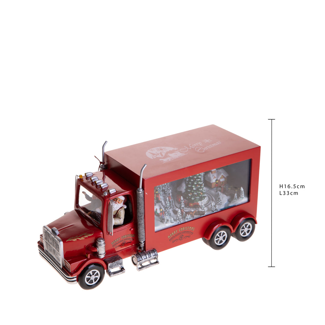 Truck 33xh16, con santa led+musica int • H 16,5 cm