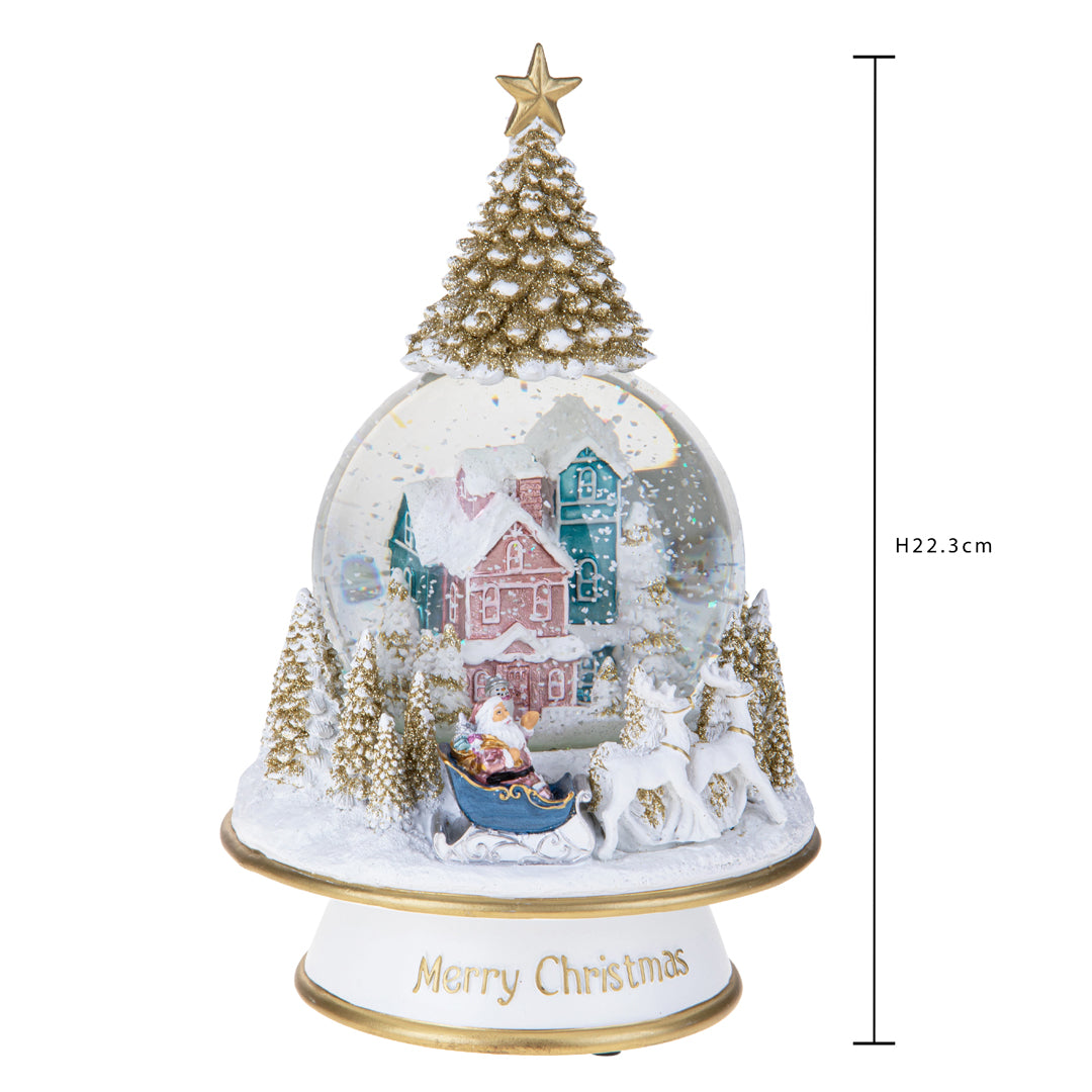 Carillon 14xh22 cm con slitta b.natale • H 22,3 cm