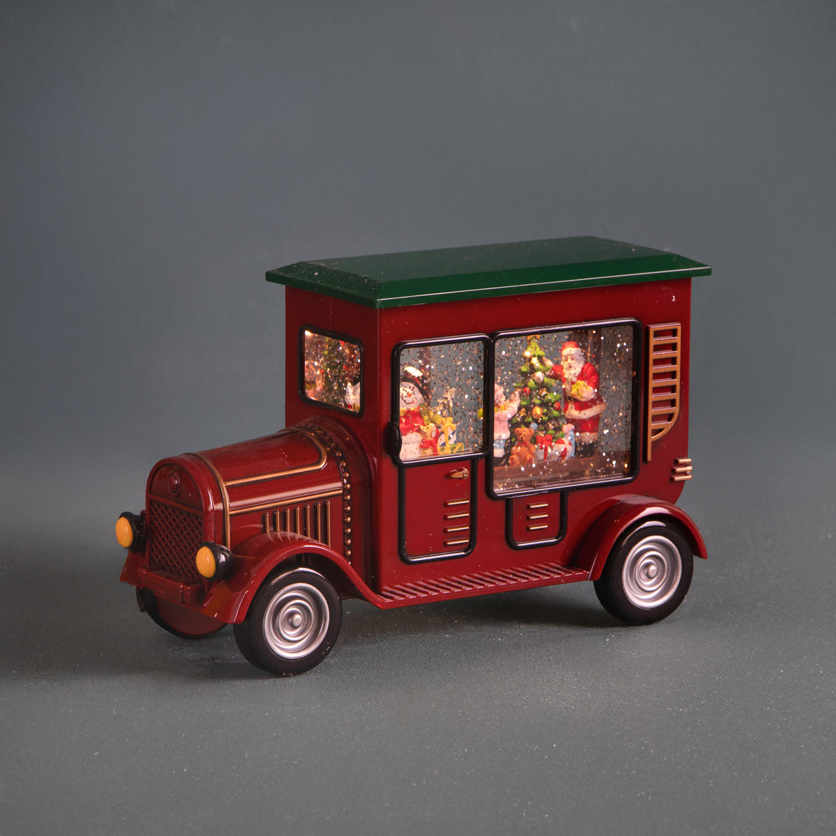 Macchina 23.55xh19. con santa led+musica • H 19,5 cm