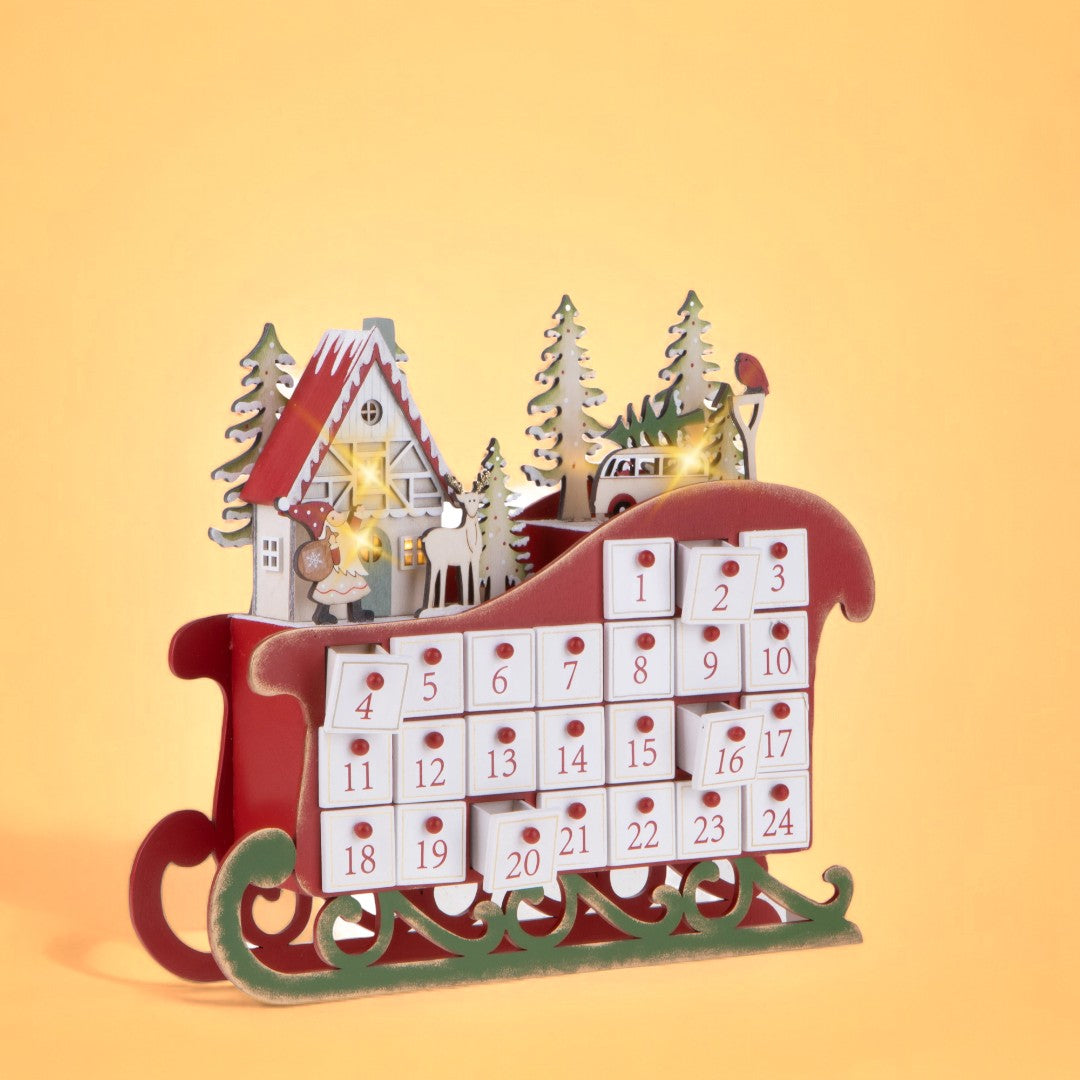 Villaggio Cal. Avvento con Led • 30 cm