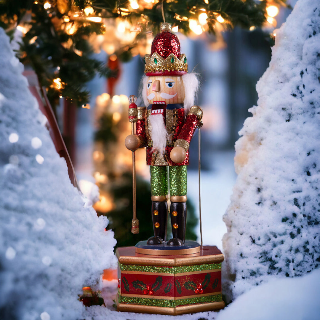 Carillon 33 cm Schiaccianoci con Paillettes • 33 cm