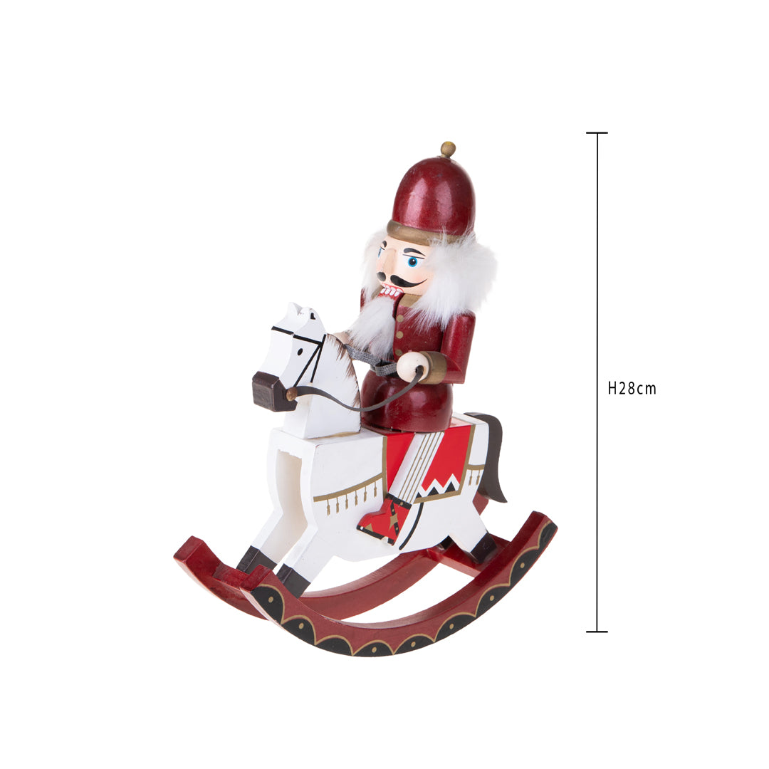 Schiaccianoci su Cavallo a Dondolo • 28 cm