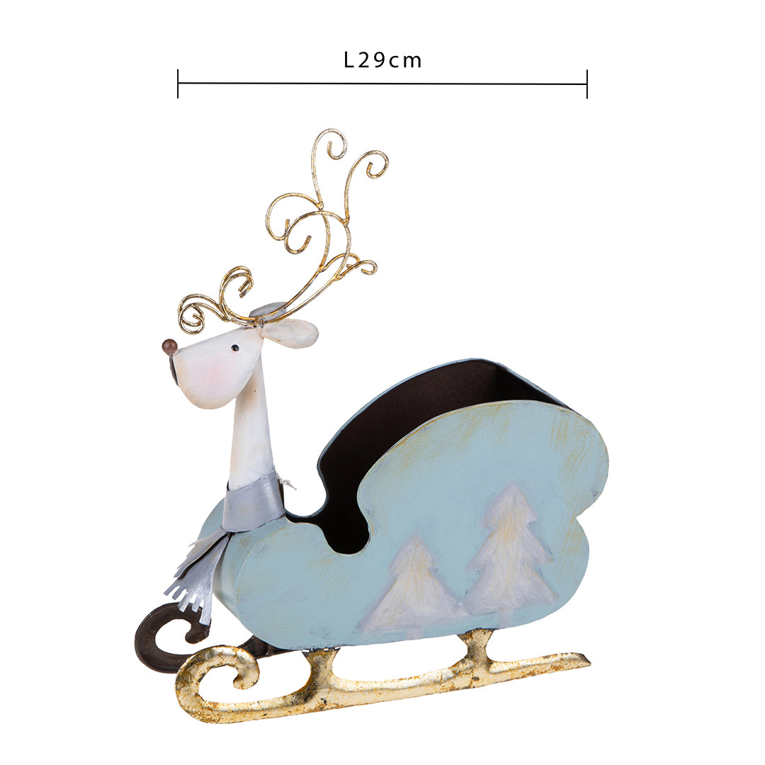 Renna con Slitta Contenitore • 34 cm