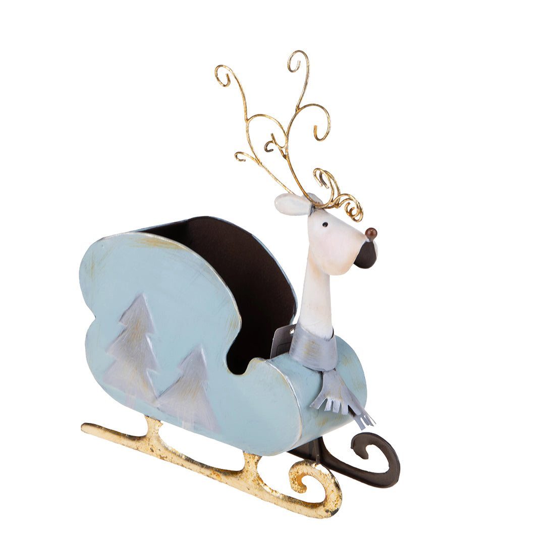 Renna con Slitta Contenitore • 34 cm