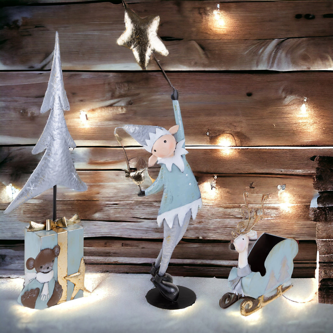 Albero natale artificiale con Pacco Dono • 80 cm