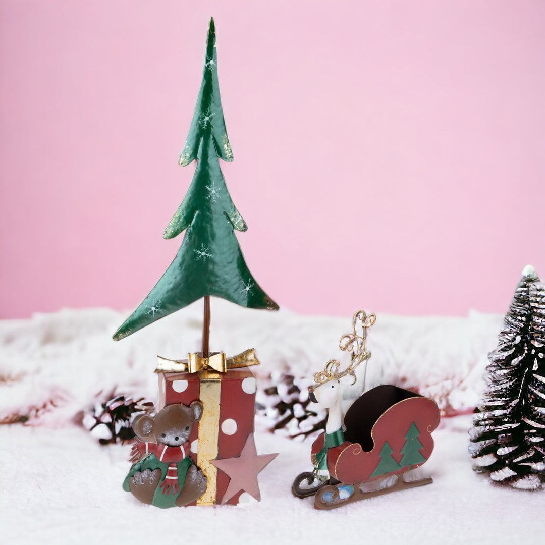 Albero natale artificiale con Pacco Dono • 80 cm