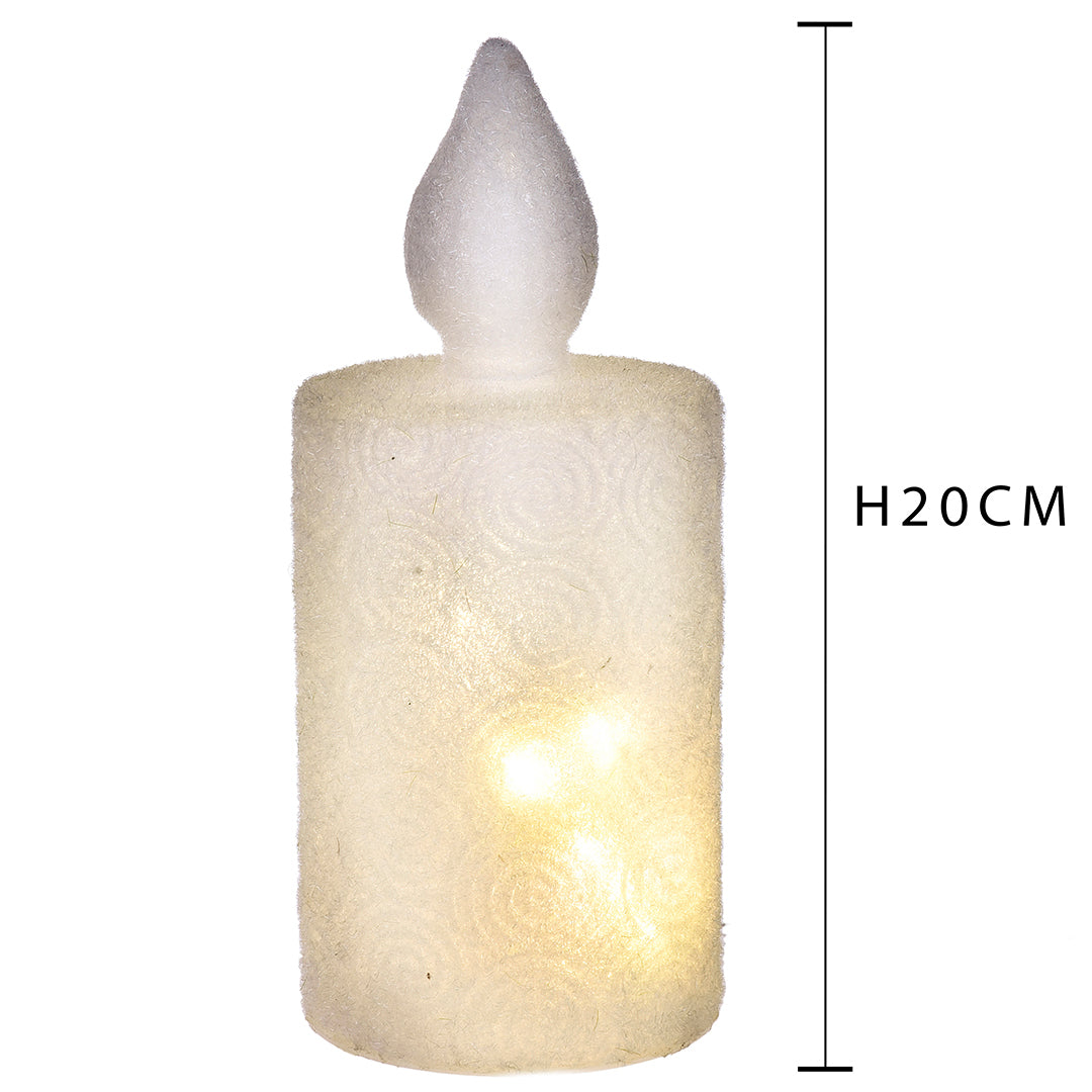 Candela con Led Bianca • 20 cm