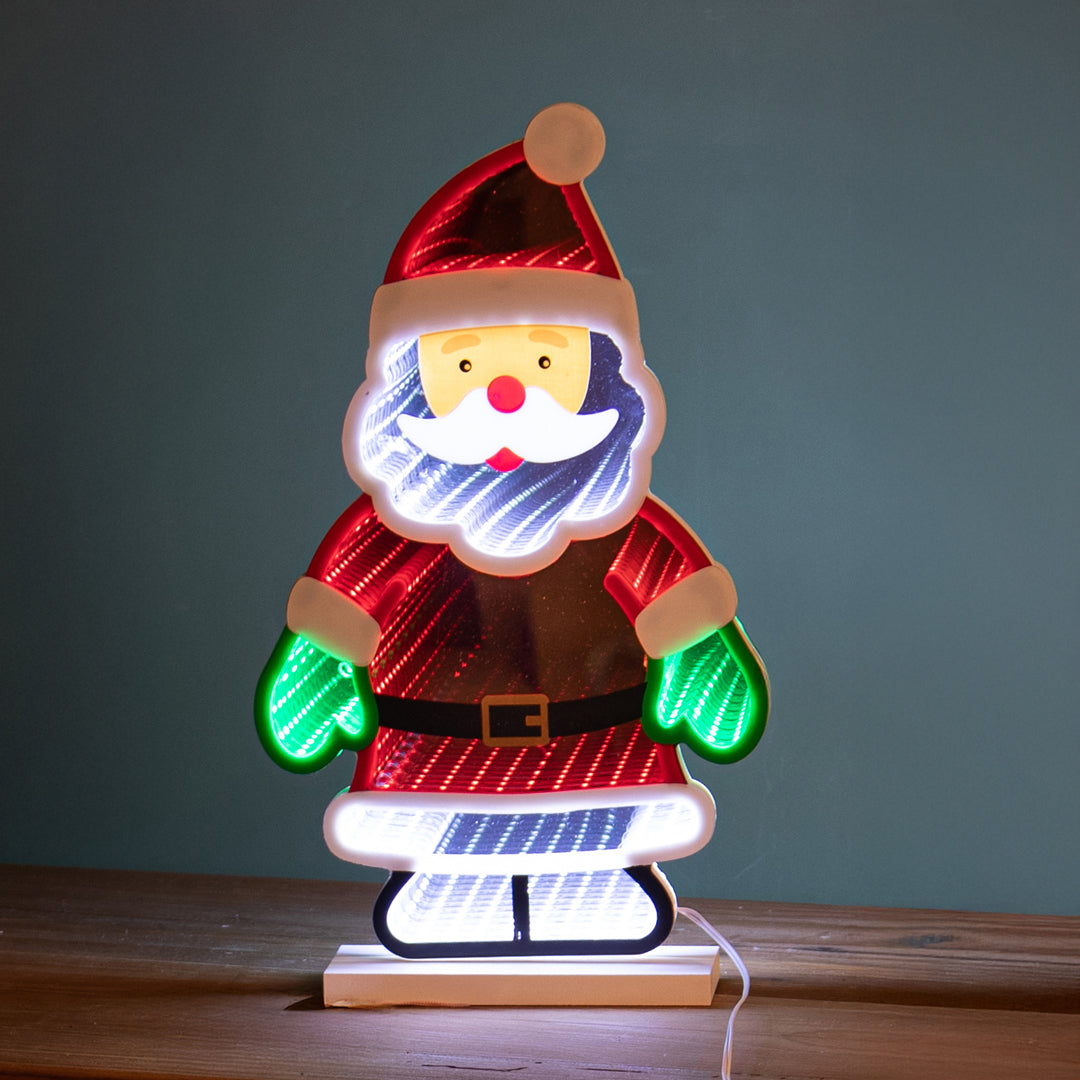 Babbo Natale Led Infinity con Base • 28 cm