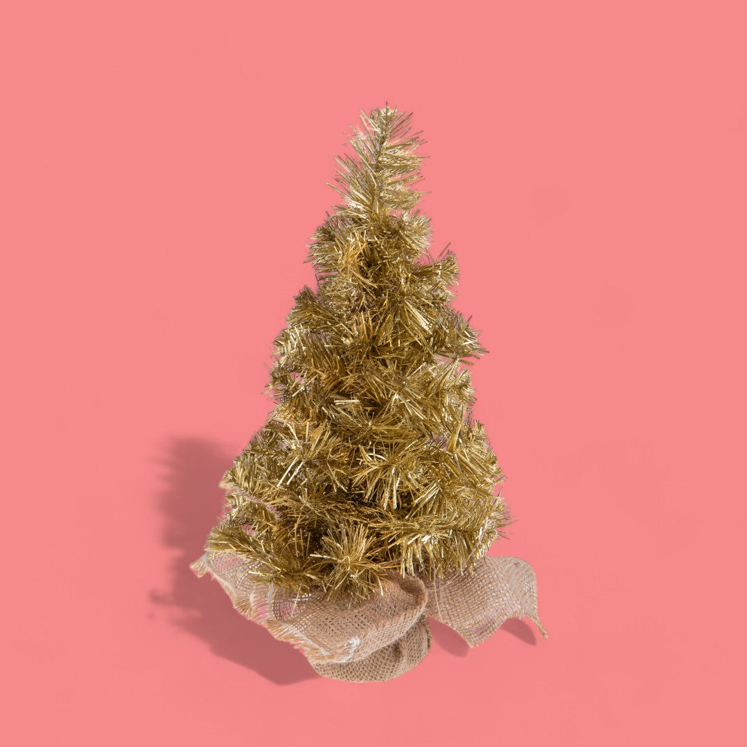 Abete artificiale 52 rami Oro Pvc • 35 cm