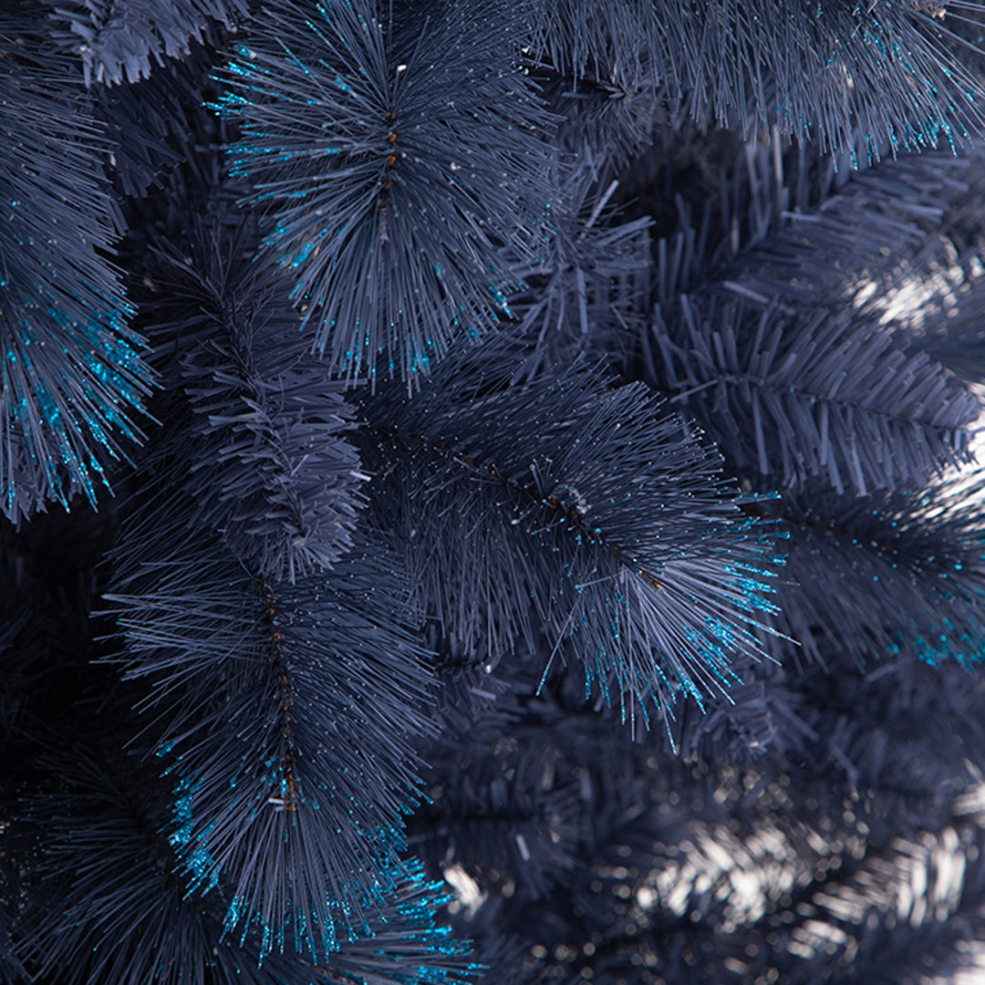 Abete artificiale Slim con Blue Glitter 428T. Pvc+Pp • 180 cm