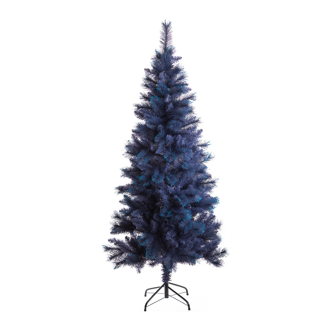 Abete artificiale Slim con Blue Glitter 428T. Pvc+Pp • 180 cm