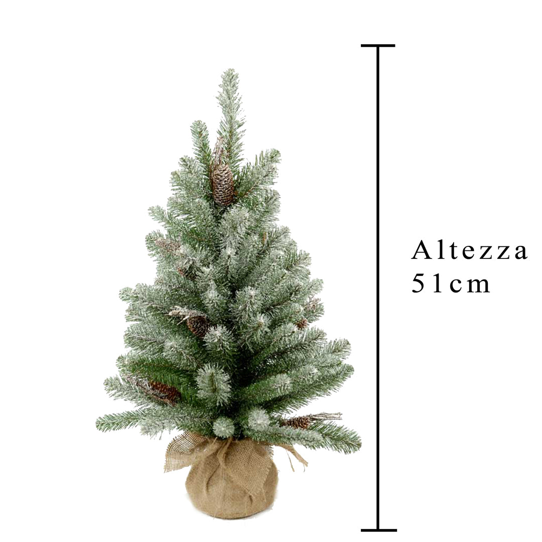 Albero di Natale Verde Abete innevati pigne 43 tips • 44,5 cm