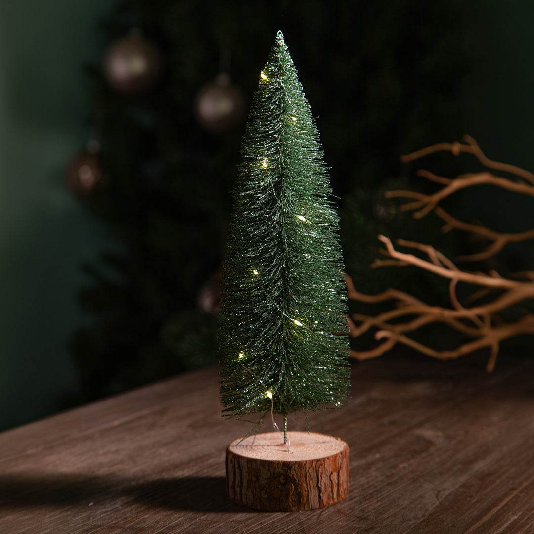 2 Pezzi • Abete artificiale Glitterato con Uso per uso interno • 30 cm