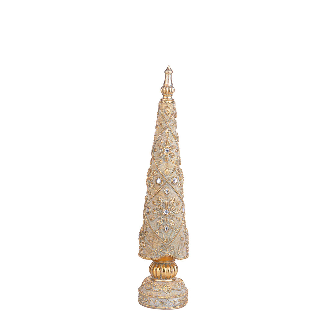 Albero cono con diamanti e decori • 46 cm
