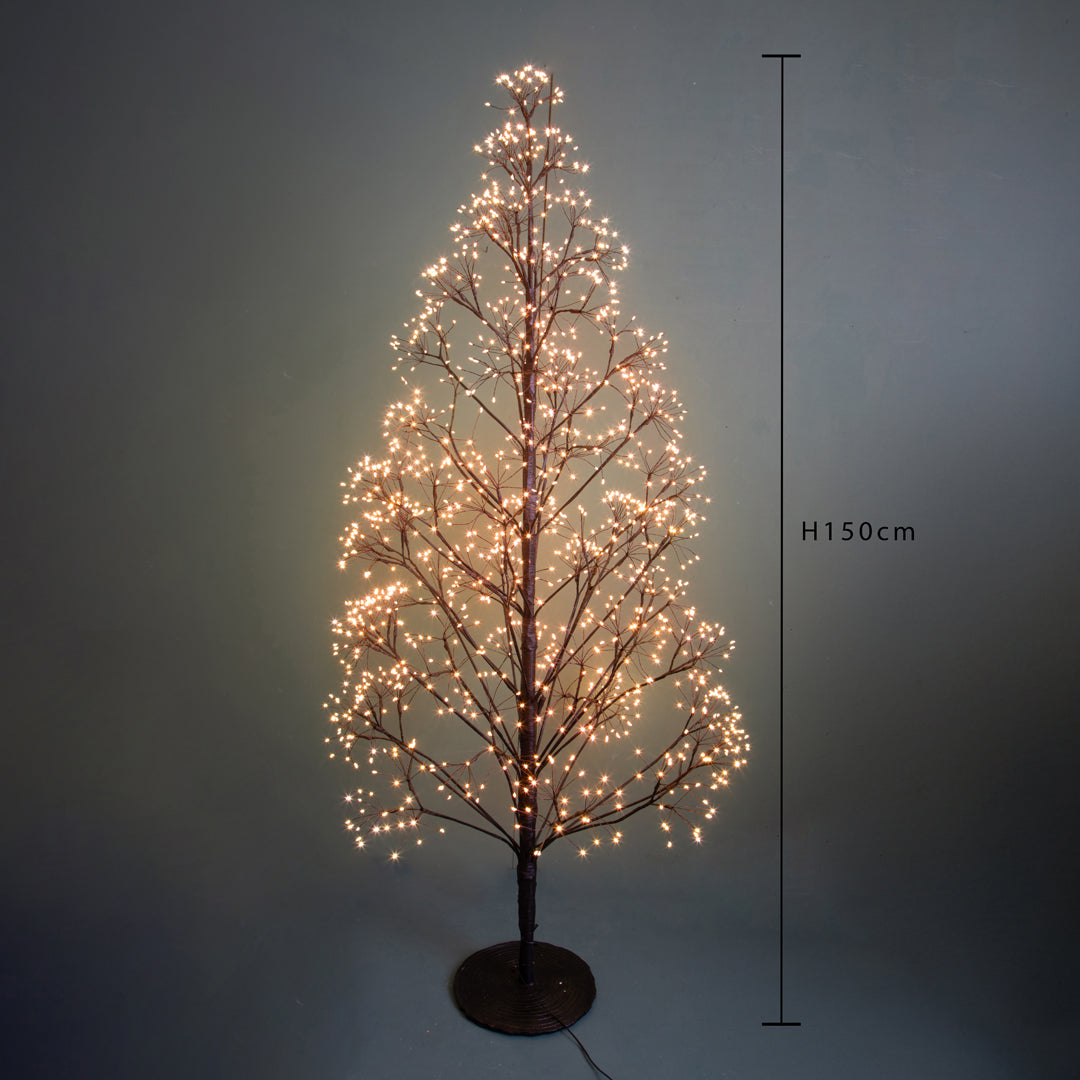 Abete artificiale Flower con 1500 Led da esterno • 150 cm