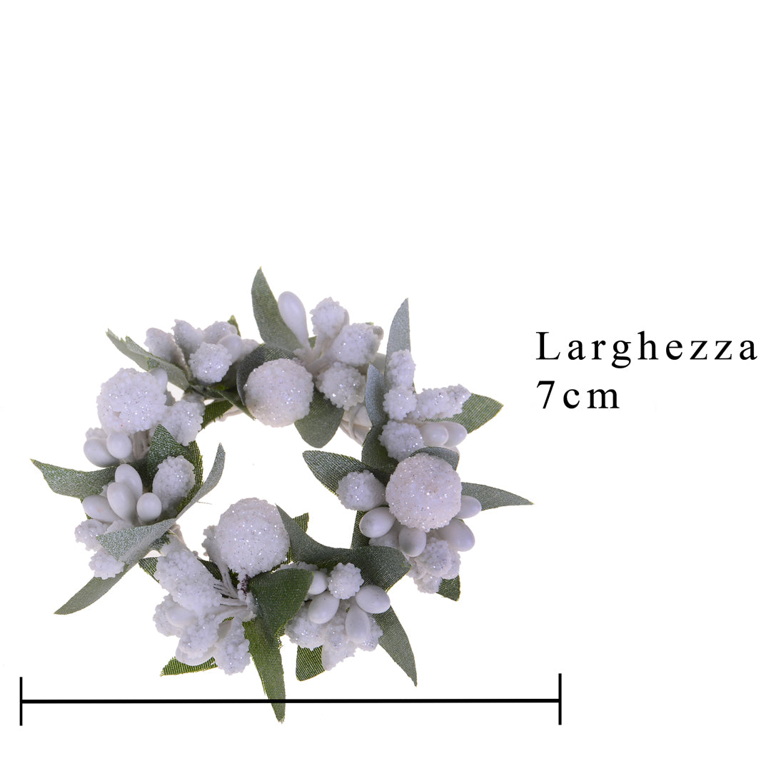 Pezzi 12 • Girocandela con bacche • H 3 cm