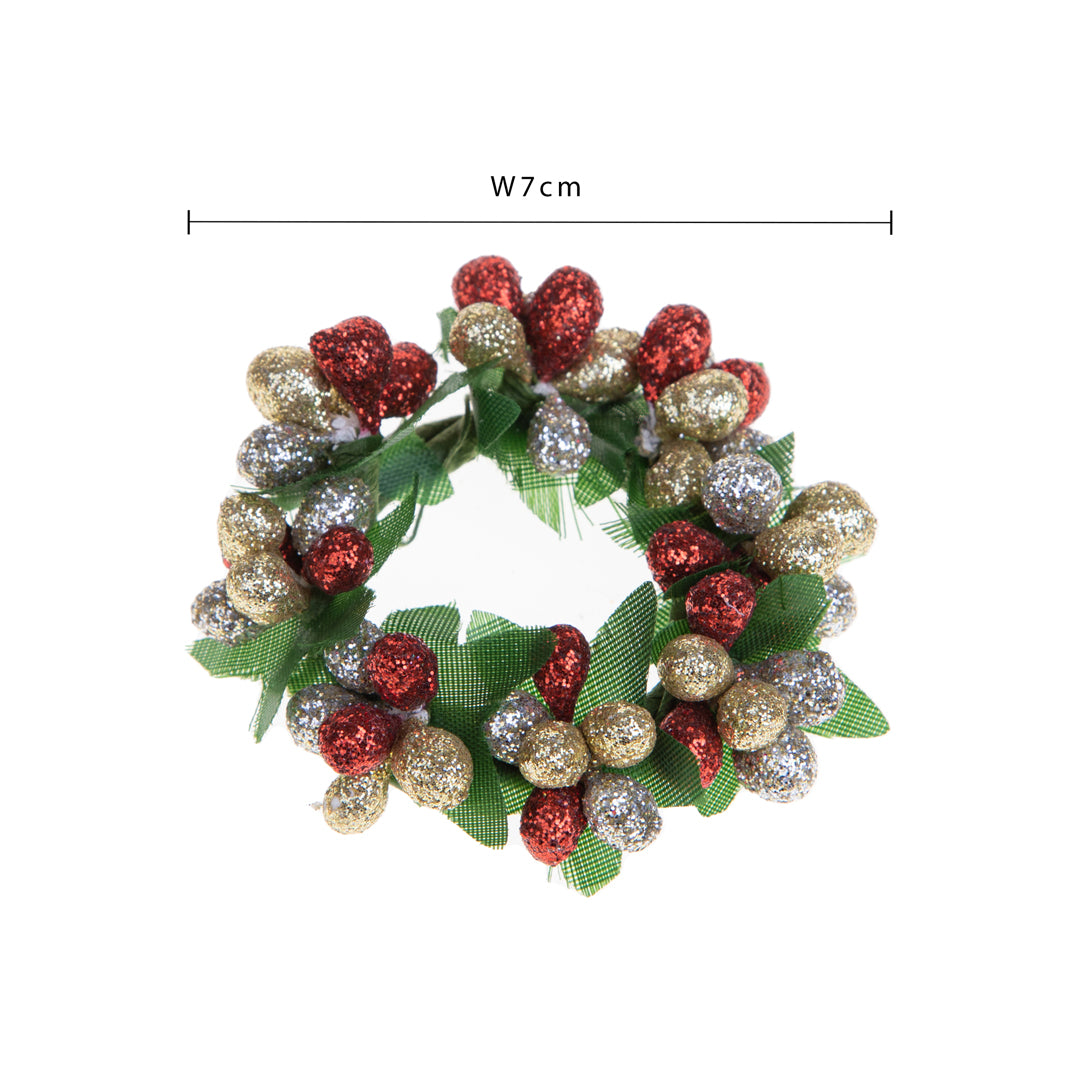 Pezzi 12 • Girocandela con glitter • H 3,5 cm