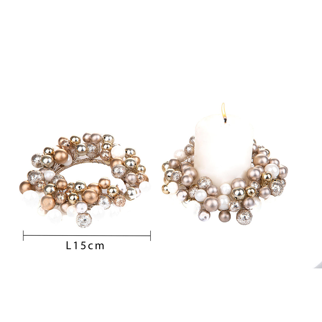 Pezzi 6 • Girocandeladm con perle • H 4 cm
