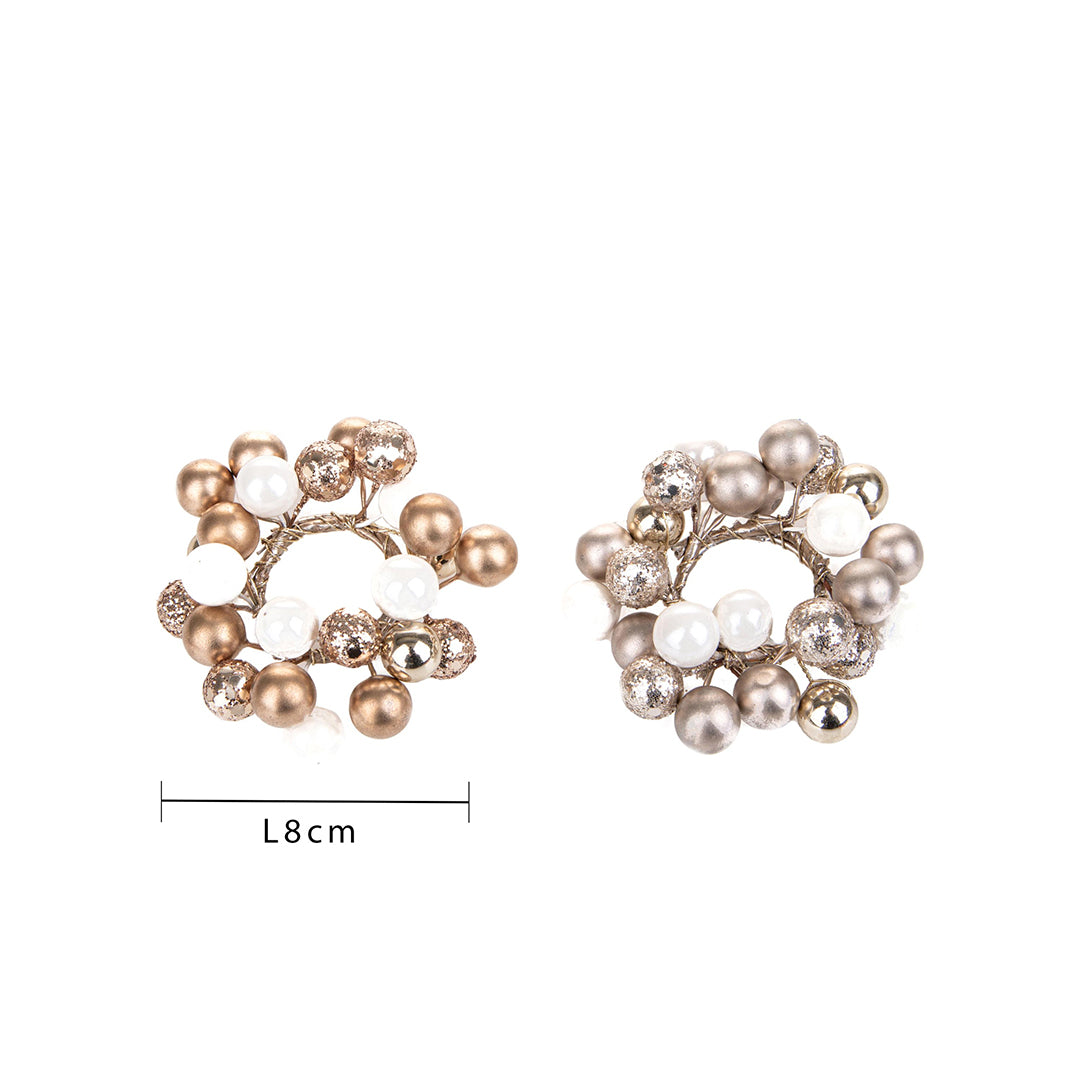 Pezzi 12 • Girocandela con perle • H 3 cm