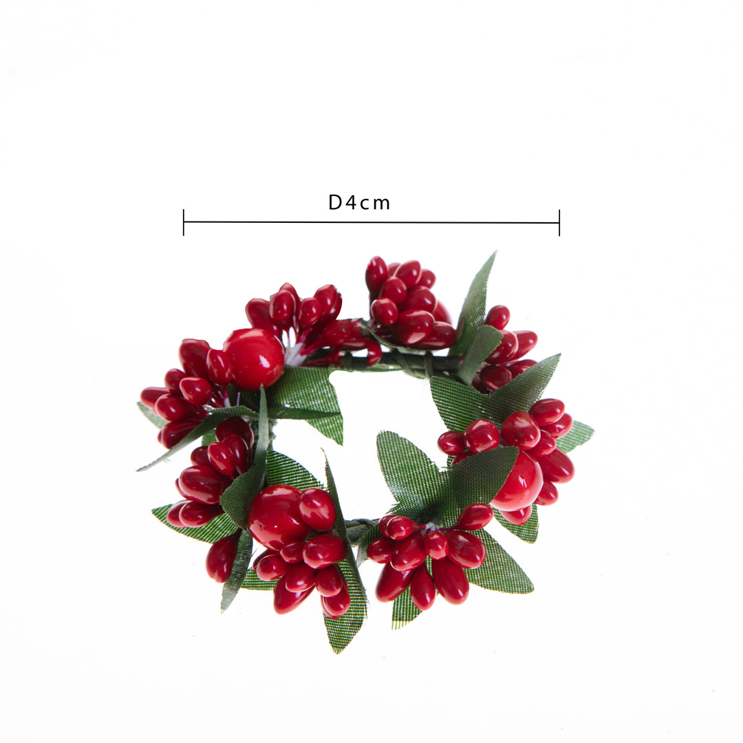 Pezzi 12 • Girocandela con bacche • H 2 cm