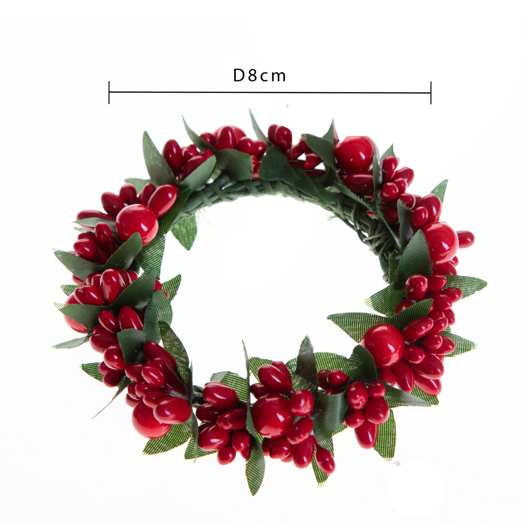 Pezzi 12 • Girocandela con bacche • H 2 cm