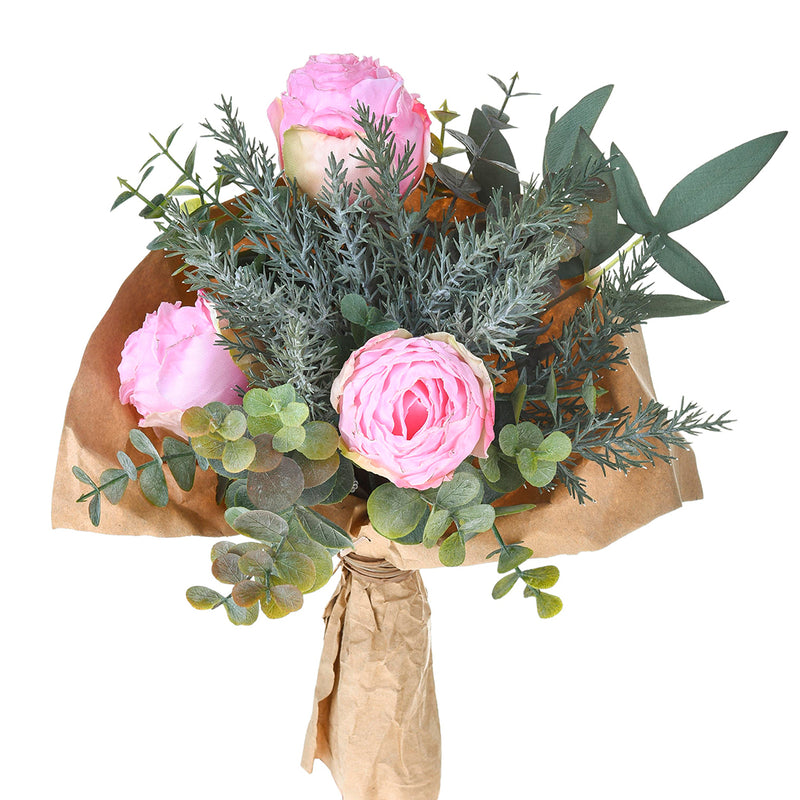 Bouquet artificiale romantico con rose • 30 cm